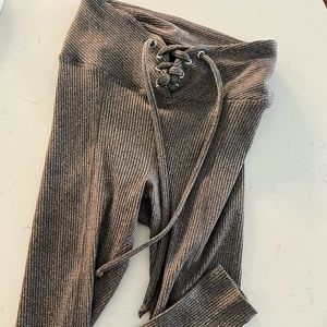Womens Year of Ours Football Leggings size S in grey.